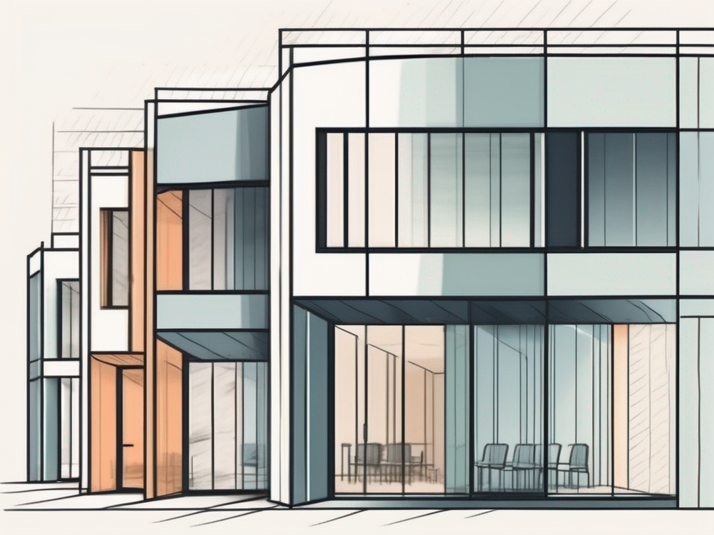 A building being divided into different sections